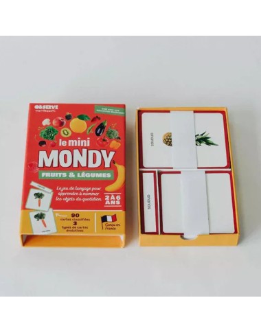 Montessori card box, fruits and vegetables