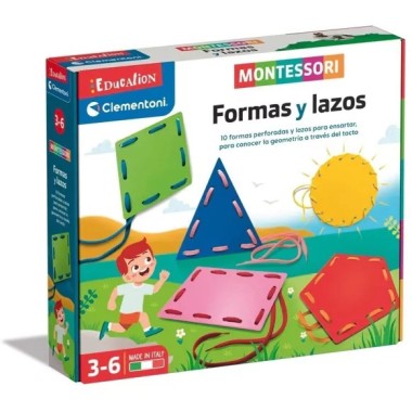 Jugando aprendo Montessori, formas y lazos