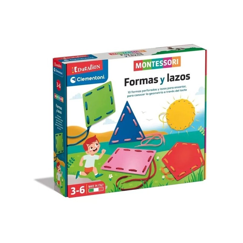 Jugando aprendo Montessori, formas y lazos