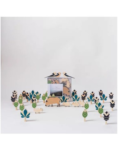 Forest animals set, wooden toy, for children from 3 to 8 years of age