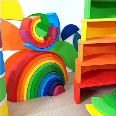 Arco iris de 12 piezas apilables, a partir de 3 años