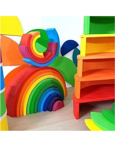 Arco iris de 12 piezas apilables, a partir de 3 años