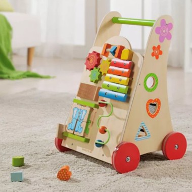 Wooden baby walker toy