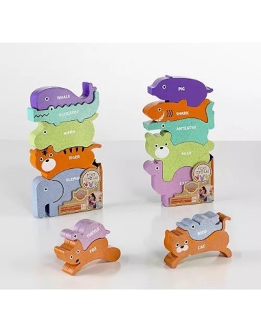 Game Animals Bio. Stackable Animals Puzzle