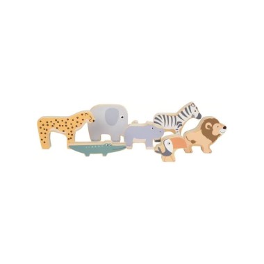 Stackable animals "safari" stacking and balancing. Wooden animals