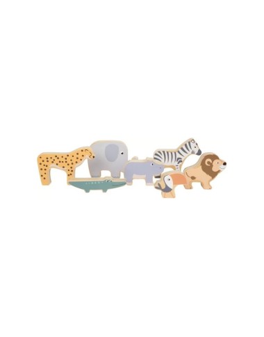 Stackable animals "safari" stacking and balancing. Wooden animals