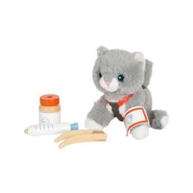 Montessori Plush Cat with Transport Bag and Care Set | Toy to Develop Empathy and Social Skills