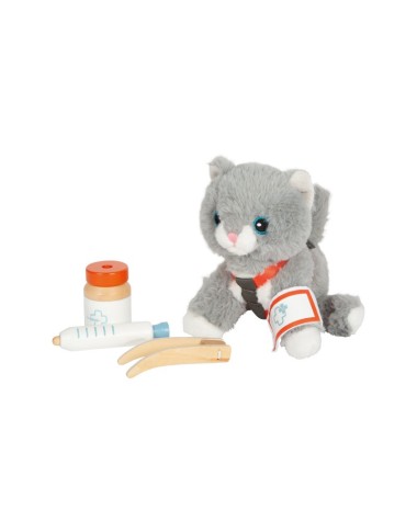 Montessori Plush Cat with Transport Bag and Care Set | Toy to Develop Empathy and Social Skills