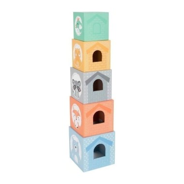 Stackable wooden cubes. Motor skills