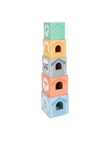 Stackable wooden cubes. Motor skills